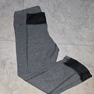 Lululemon Motivate Crop Gray and Black Leggings